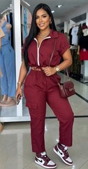 Women’s shirt and pants set Burgundy set with pockets and tie waist L/XL