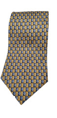 Cocktail Collection Men’s Gold And Blue Imported Silk Neck Tie Made in the USA
