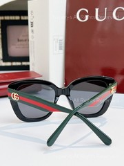 Gucci GG0860S Women Sunglasses Cat Eye Black Frame Gold GG Logo UV400 Shades