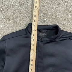 Paskho Full Zip Jacket Mens Medium Black Mock Neck Techwear Fleece Lined Solid