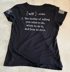 Grunt Style Women’s “WIFE” Black T-Shirt Short Sleeve Size XL