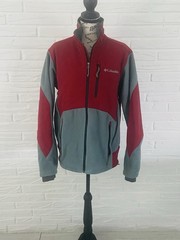 Columbia Men’s L Red/Gray Colorblock Full Zip Jacket w/ Zipped Pockets