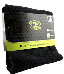 Athletic Works Youth Waffle Thermal Layering Underwear Set, Black – Choose Size