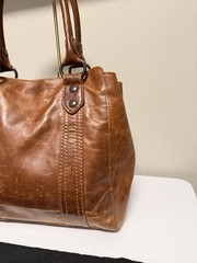 FRYE MELISSA BROWN LEATHER SHOULDER TOTE/ BAG/PURSE