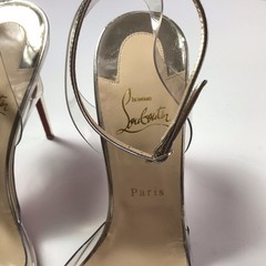 NEW Christian Louboutin Spikoo 100 Clear PVC Silver Leather Spike Heels 41.5