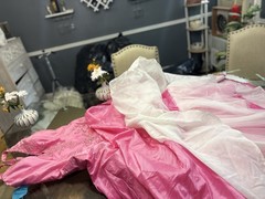 Pink Satin Halter Sleeveless Beaded Sequin Formal Ball Gown Long Dress 16