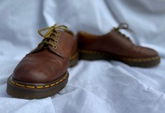 Vintage Dr Martens 1561/59 Brown Leather 4 Eye Oxford Shoes Made in England