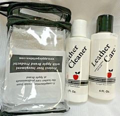 Apple Brand Leather Care Kit 4 oz Cleaner & 4 oz Conditioner + Cleaning Cloth