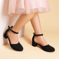 Girls Ankle Strap Dress Pumps Round Toe 1.57 inch Party Wedding Dance Shoes US