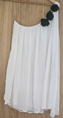 John Zack White One Shoulder Dress Size 8. Excellent Condition Never Worn.