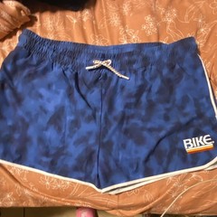 Bike Men’s Blue Camouflage Athletic Shorts Drawstring Elastic Waist 2XL