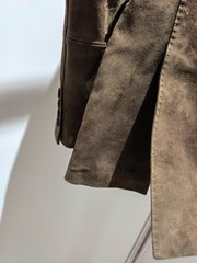 Berluti Brown Suede Men’s Blazer 50 Single-Breasted 2-Button Notch Vent