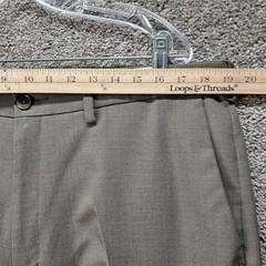 Haggar Cool 18 Mens Classic Fit Khaki Taupe Dress Pants 38×31 WPL 386 1017764
