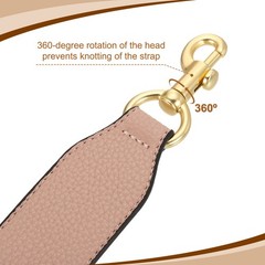 22.83″ PU Leather Short Bag Strap with Clasp Pink Light Gold Buckle