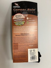AETREX COPPER SOX-NON-BINDING CREW BLACK -EXTRA CUSHION – LARGE M 8.5-12 3PR/PK
