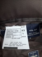 Daniel Cremieux Loro Piana Suit 43L Pants 37 Brown Pinstripe Super 130s Wool