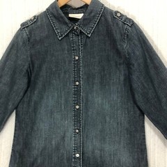 Chico’s Denim Shirt Jacket Button Down Long Sleeve Dark Wash Size 0