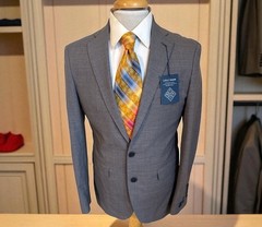 Cole Haan Grand OS Sz 38R Suit Jacket Stretch Wool Gray Blazer Sport Coat NWT