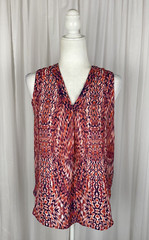Violet + Claire Size S Pink Purple Sheer Sleeveless V Neck Pullover Blouse