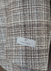 CANALI Wool Silk Blend Sport Coat, Brown Brushed Plaid, Size 46 R (56 EU) NWT