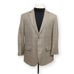 PRONTO UOMO PLATINUM mens brown PLAID wool sport coat suit jacket blazer 44 S