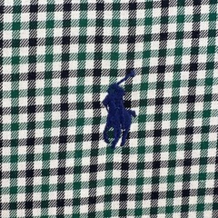 Ralph Lauren Mens XXL Custom Fit Gingham Check Button Down Shirt Green Navy Ivy