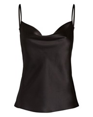 INTERMIX Women’s Fayette Cowl Neck Camisole Silk Top ST7851K-EXCL Black Size P
