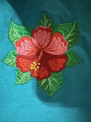 Hanes Heavyweight Blend Women’s 2XL Teal Fleece Pullover Floral Embroidered