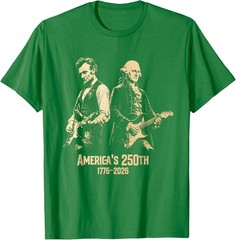 George Washington Lincoln Playing Guitar Abe Lincoln 250th T-Shirt