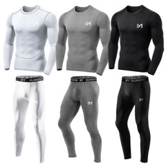Mens Compression Shirt Thermal Base-Layer Sports Top Long-Sleeve Gym Cool Dry