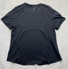 Spyder Ribbed Short Sleeve T Shirt Womens L Black Stretch Active Wear
