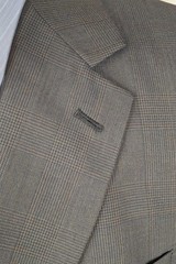 Jeffrey Banks Jacket Blazer Mens 42S Brown Plaid Wool NWT