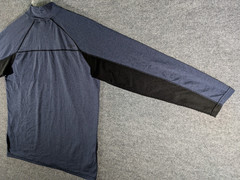 Spyder Active Mock Neck Shirt Mens Large Blue Black Long Sleeve Athletic