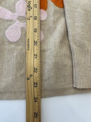 Aaeda Sweater Beige/Orange Brown Size X-Large Flower Pattern Style Long Sleeve