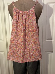 J.CREW Liberty Fabric Floral 100% Cotton Scoop Neck Tie-Strap Cami, Size L