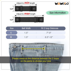 2 Pack No Buckle Belts for Men Women Side Elastic Belt Fits 1.5 Inch Belt Loops