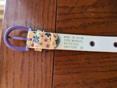 Girls Unbranded Medium Sparkly Floral Multicolor 18-Hole Belt 30.5 Inches