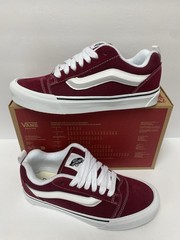 Vans M 5 – W 6.5 Knu Skool Suede Rhododendron Maroon White Skate Shoes New!!