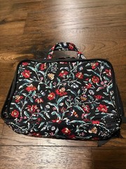 VERA BRADLEY ULTIMATE TRAVEL CASE PERENNIALS NOIR MAKE UP BAG TOILETRIES
