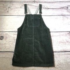 Purnell Workwear Overall Dress 8/29 Green Corduroy Bib Pocket Mini Skirt Y2k New