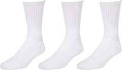 5-100 Dozen Wholesale Bulk Mens Solid White Sports Cotton Crew Socks 9-11 10-13