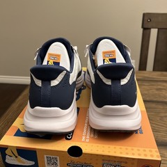 SKECHERS Slip-Ins Cozy Fit White/Navy Machine Washable Lace Up Size 11.5…R8