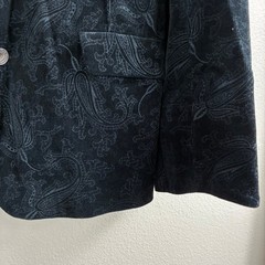 VTG Y2K Hause of Howe Corduroy Paisley Blazer Jacket Men 38 Skull Crown Gothic
