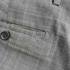 Banana Republic Mens 2pc Tailored Fit Suit 38S 32W 100% Wool Glen Plaid Gray
