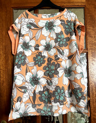 5* Ladies NEXT Soft APRICOT MINT Green & GREY FLORAL Print TUNIC Hem Blouse 18