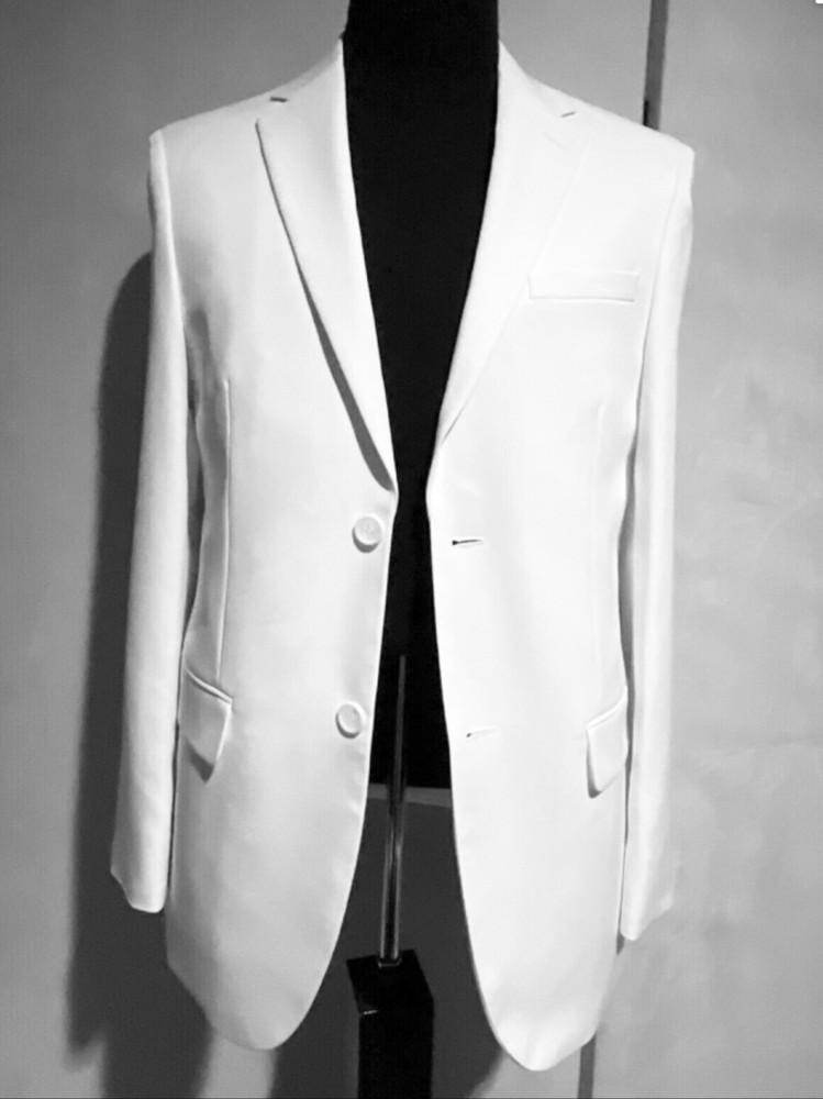 Suit / White / New NWT / 36 to 54 Reg – Short – Long / DESIGNER RICK PALLACK L A