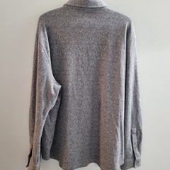 Untuckit Bonvino Alloy Herringbone Sweater Flannel Shirt Men Size XL Gray