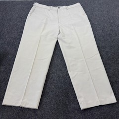 Mens Khaki Chino Pants Stone Beige Cotton Twill Straight Leg 38×29 WPL 386