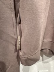 VARLEY Anset Jacket DoubleSoft Snap High Neck Belted Wrap Cardigan Mauve Taupe M
