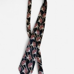 Bill Blass Black Label Black & red fan flower vintage tie #tie #professional